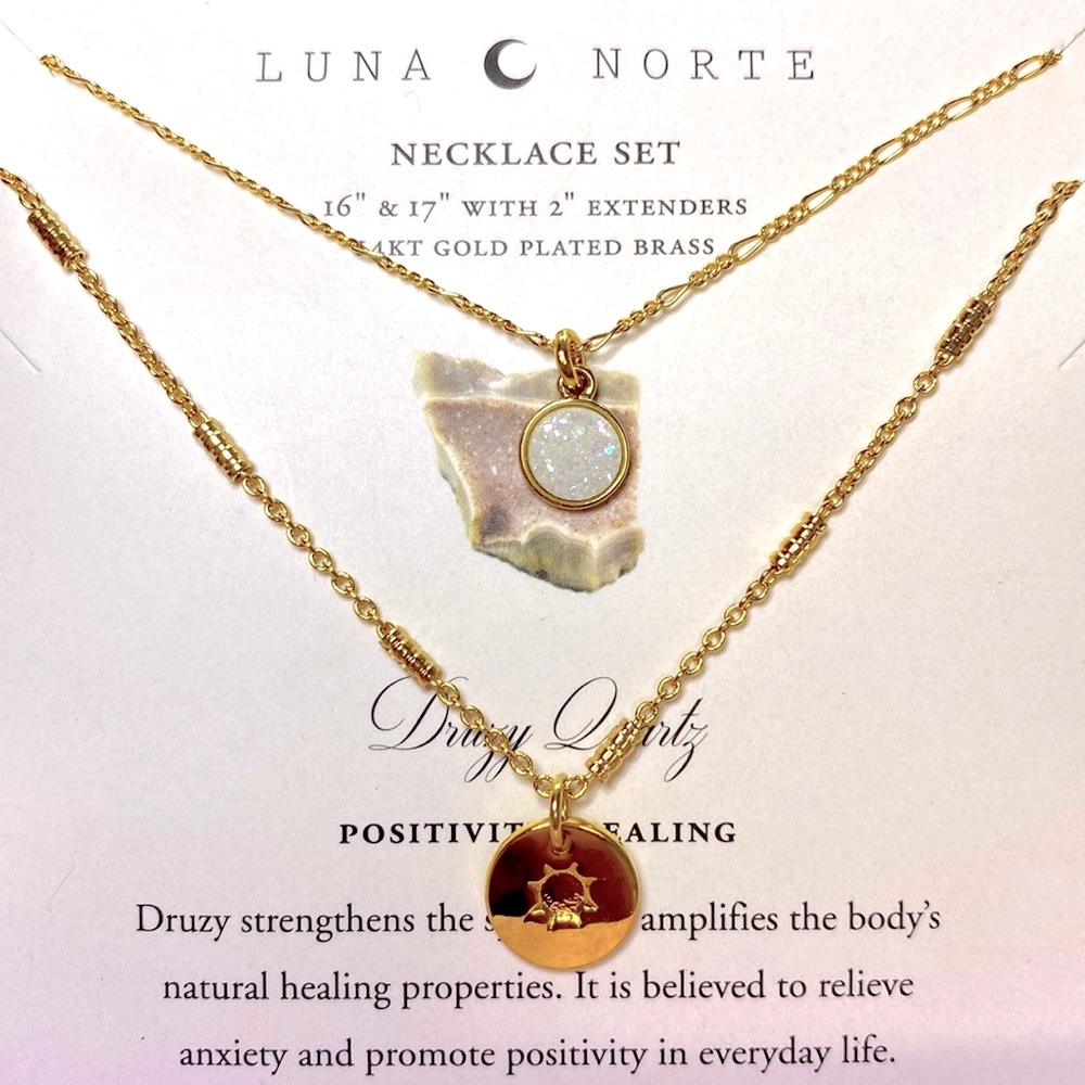 Necklace Set Brand New Luna Norte Gold Toned Necklace Box Included 29$